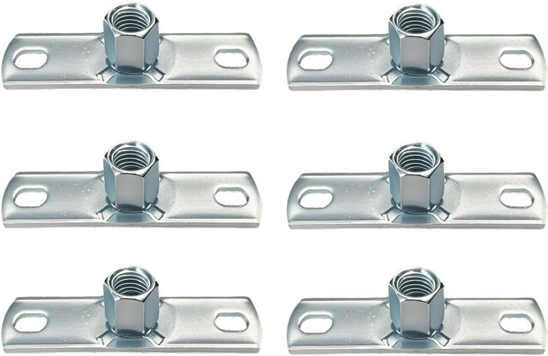 longtakeoff 6 Pcs Ceiling Flange Hangers for 3/8 in or 5/16 in Threaded Rod，Galvanized Iron Hanger Pipe Bracket Plate，Dryer Vent Hose Support Base Used by Electricians and Carpenters - Image 1